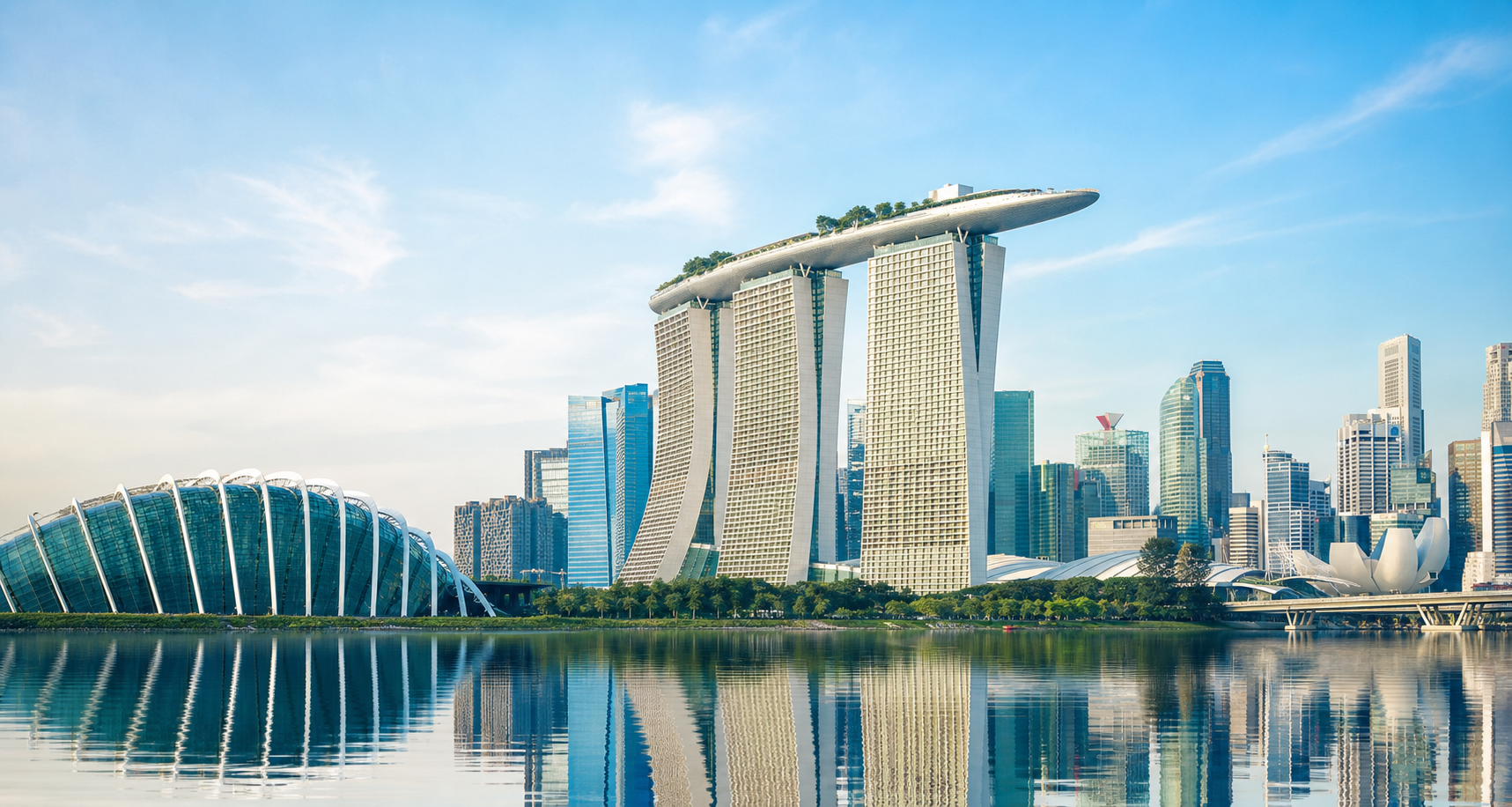 Singapore Marina Bay skyline and waterfront
